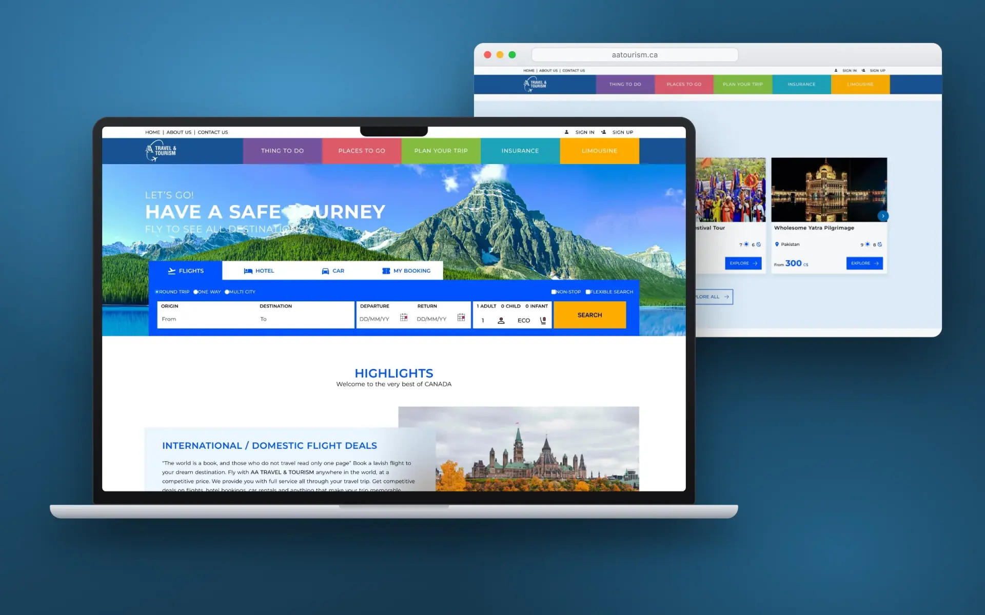 AATourism — Full-Stack Flight Booking & Tour Platform — Web + Mobile