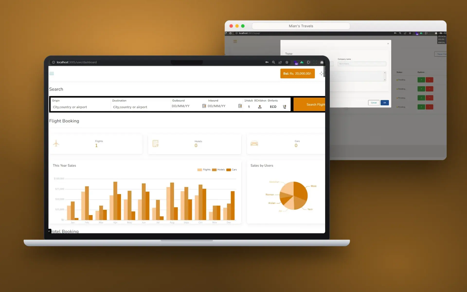 Mian's Travels — Flight Booking Platform